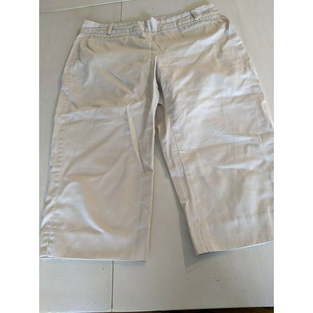 VAN HEUSEN WOMENS COTTON CAPRIS PANTS SIZE 4 SIDE ZIPPER - WIDE LEG
